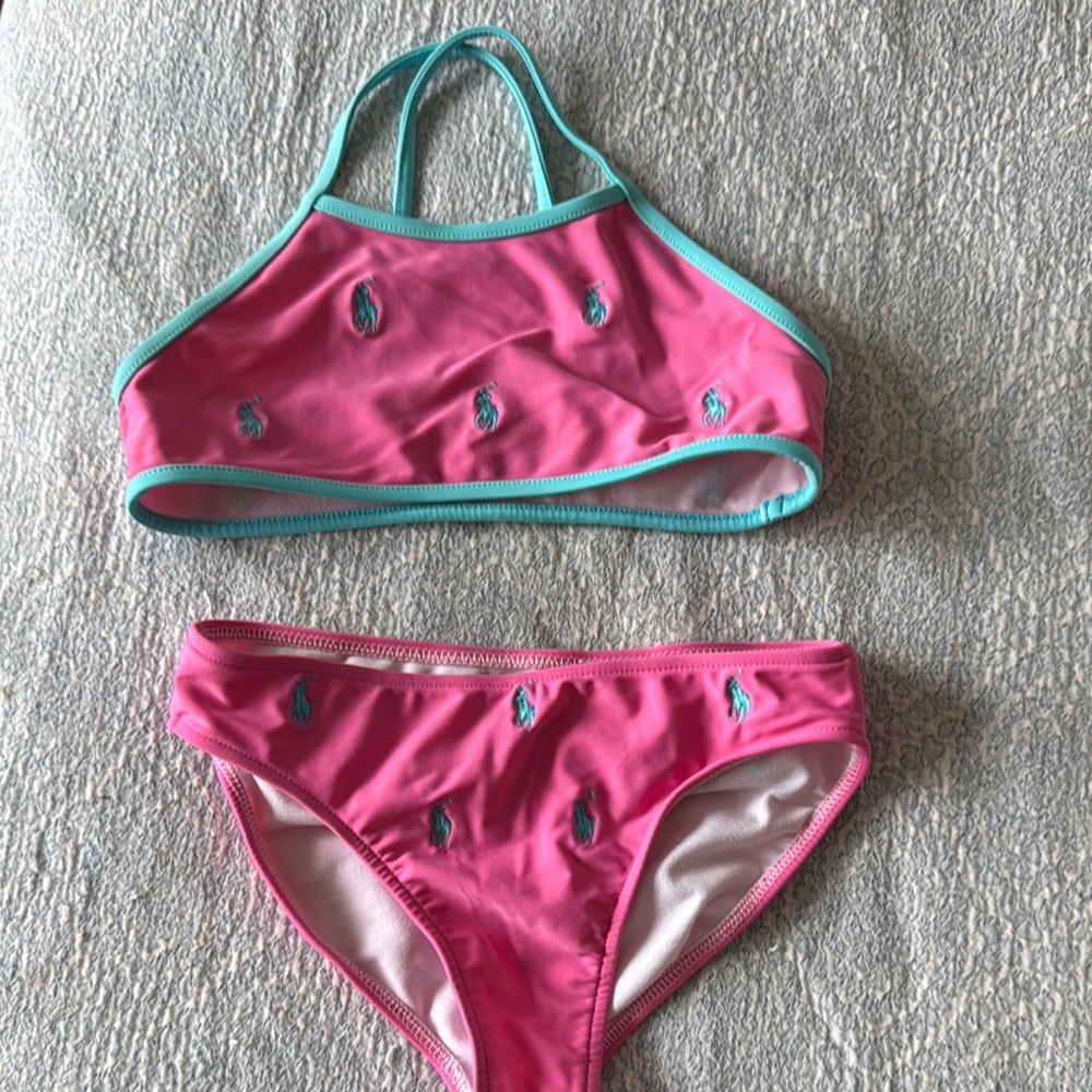 Ralph Lauren Pink and Blue Kids Swim Bikini
